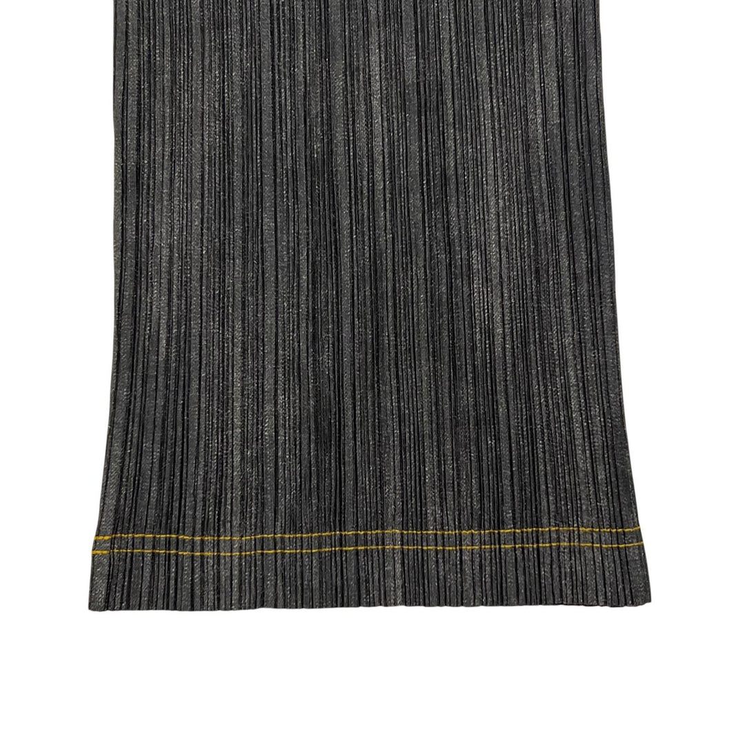 Excellent PLEATS PLEASE Pants denim transfer gray polyester Women 0 PP75-JF022