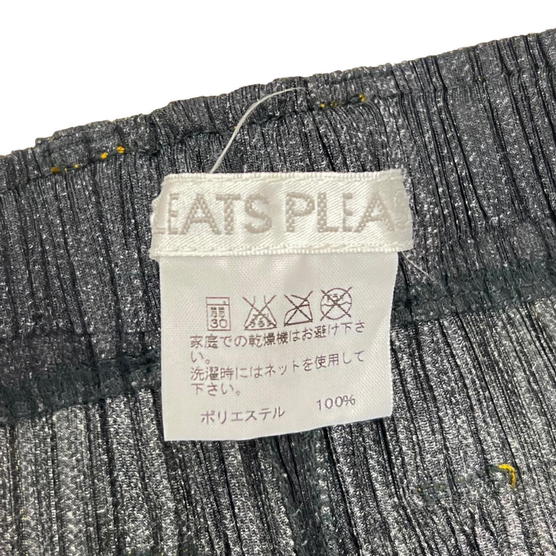 Excellent PLEATS PLEASE Pants denim transfer gray polyester Women 0 PP75-JF022