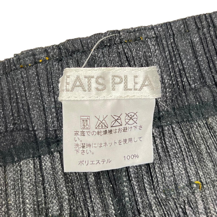 Excellent PLEATS PLEASE Pants denim transfer gray polyester Women 0 PP75-JF022