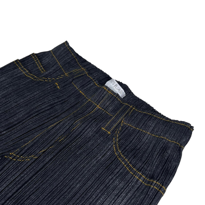 Excellent PLEATS PLEASE Pants denim transfer gray polyester Women 0 PP75-JF022