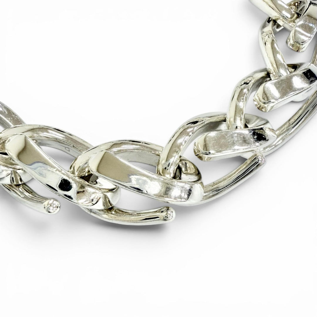 Excellent TIFFANY&Co. bracelet Forge Large Link 15 frames Silver AG925 Women 18