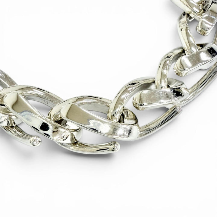 Excellent TIFFANY&Co. bracelet Forge Large Link 15 frames Silver AG925 Women 18