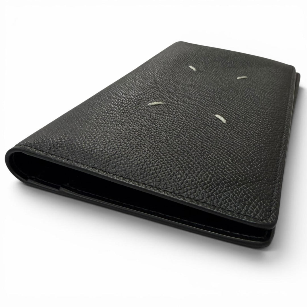 Great Maison Margiela Purse 4-Stitch Bifold Wallet Long Wallet black