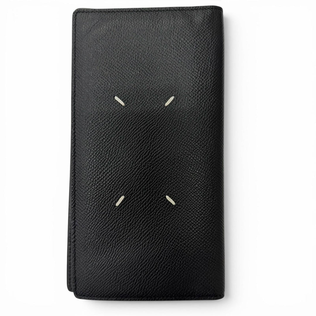 Great Maison Margiela Purse 4-Stitch Bifold Wallet Long Wallet black