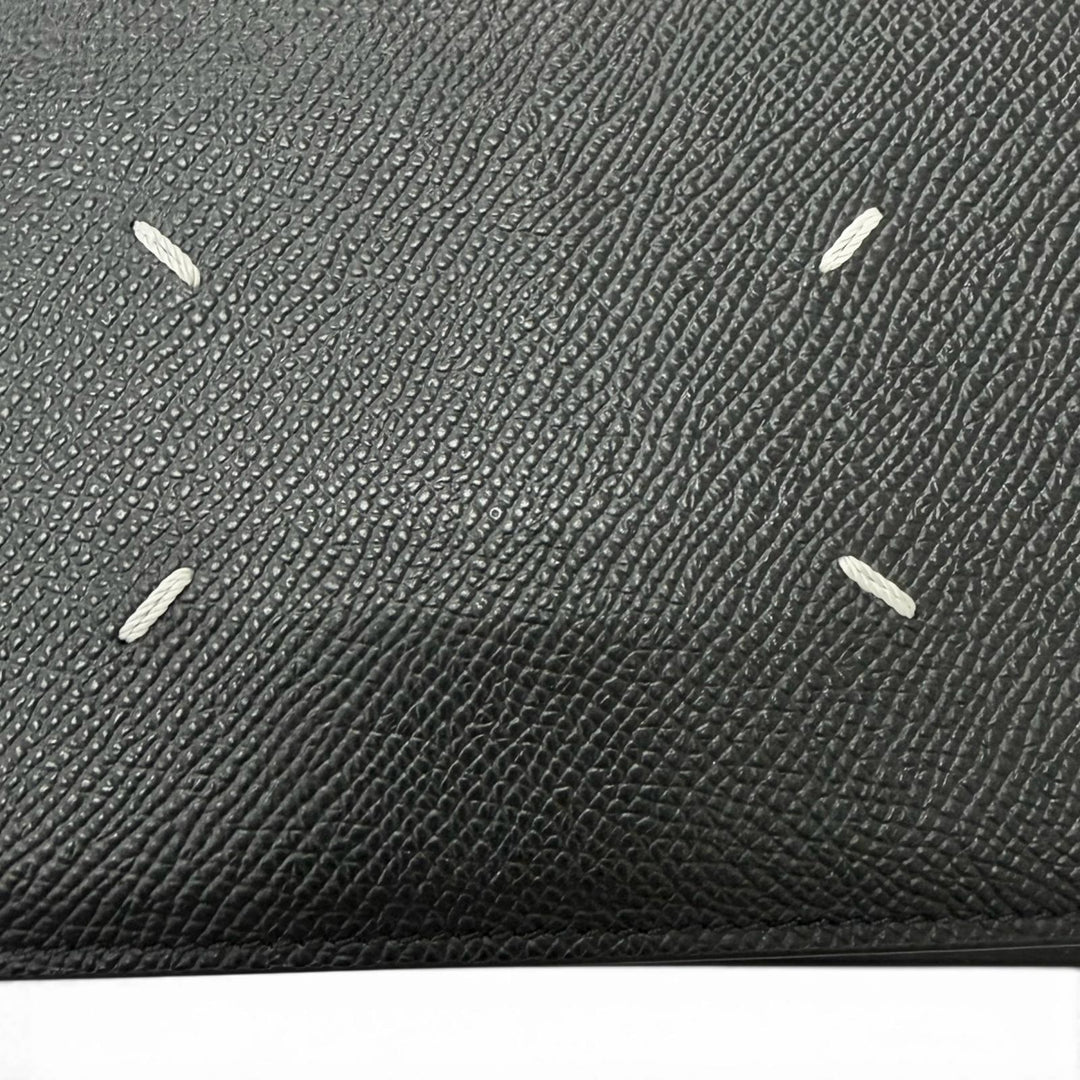Great Maison Margiela Purse 4-Stitch Bifold Wallet Long Wallet black