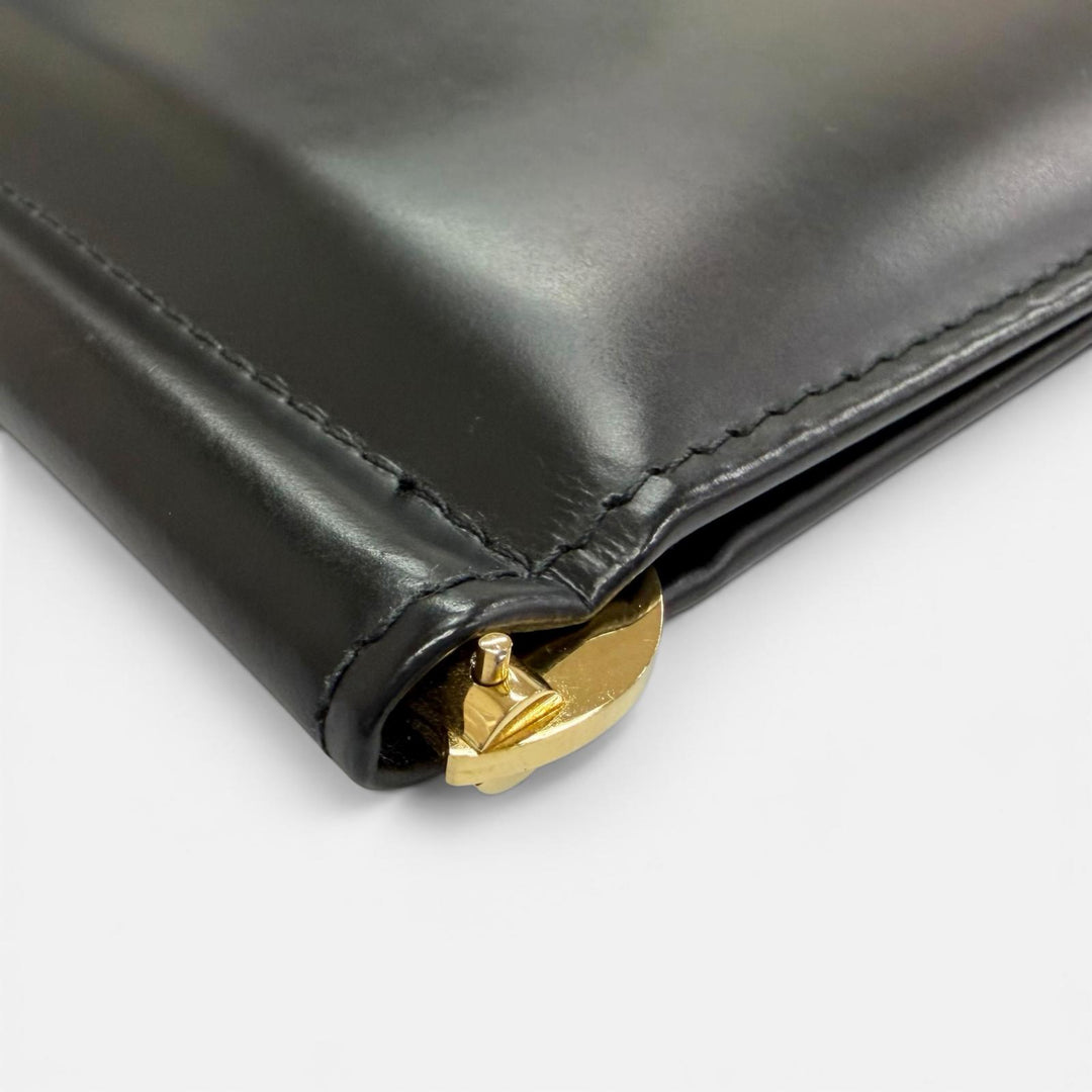 Great ETTINGER Money clip BRIDLE HIDE COLLECTION MONEY CLIP PURSE black leather