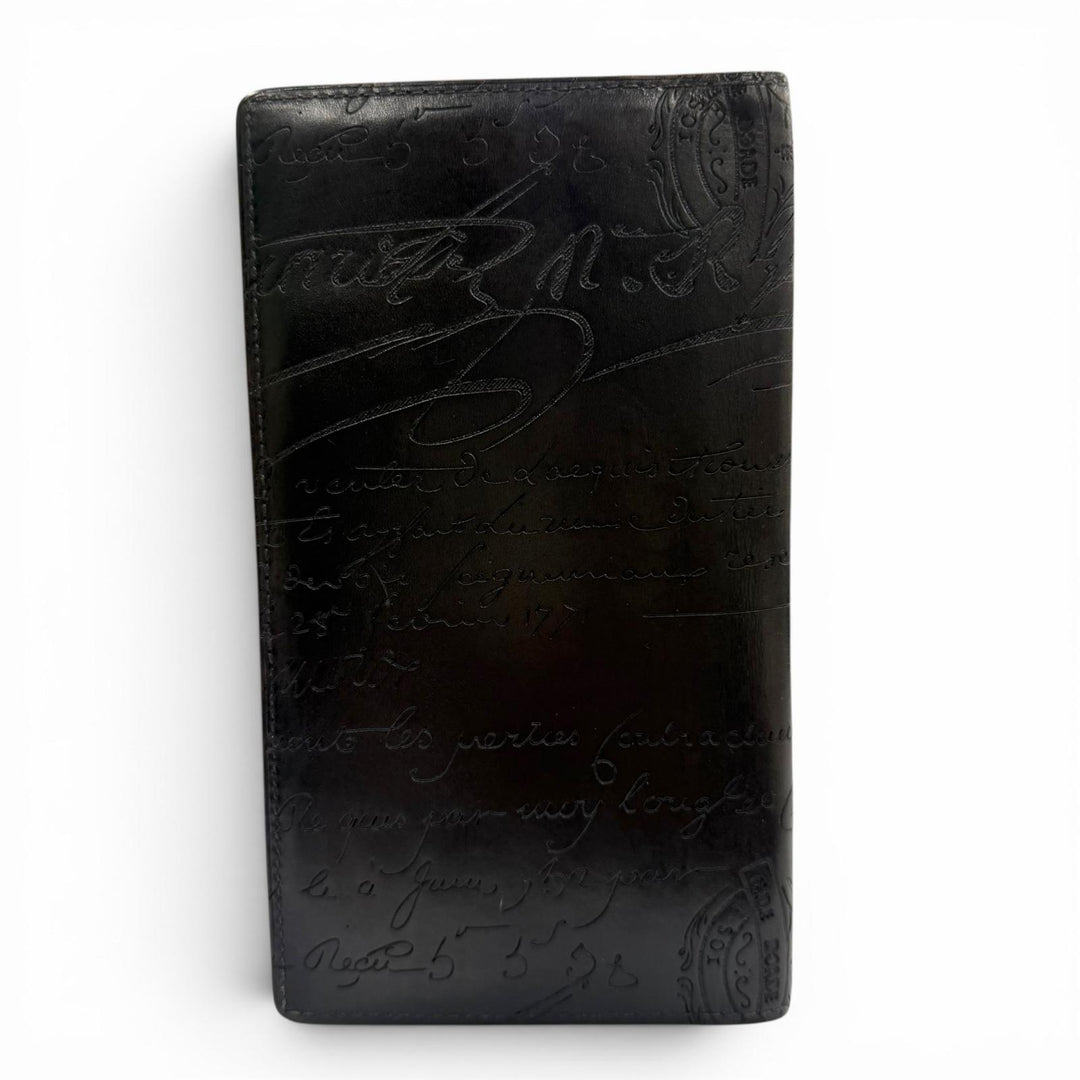 Very Good Berluti Bill Compartment black leather mens