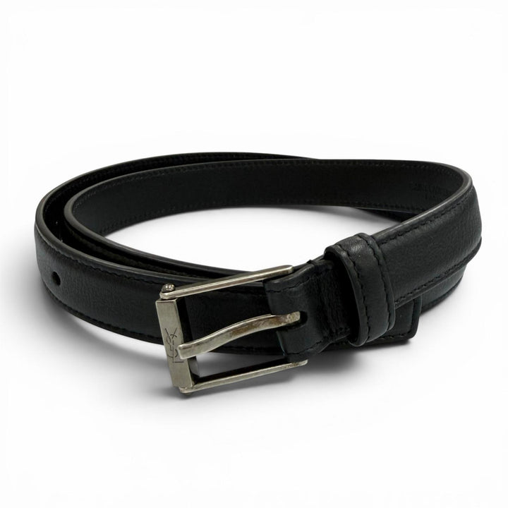 Excellent SAINT LAURENT belt Narrow belt Dark marks processing leather 479388
