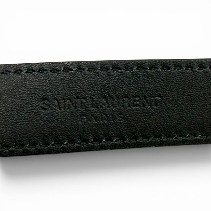 Excellent SAINT LAURENT belt Narrow belt Dark marks processing leather 479388
