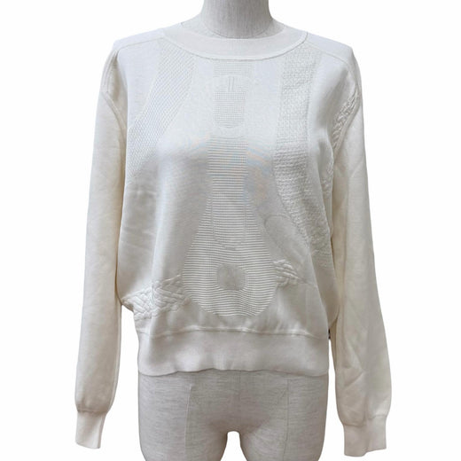 Excellent HERMES tops Coaching Crew Neck Long Sleeve T-Shirt silk 38 5E2657DD