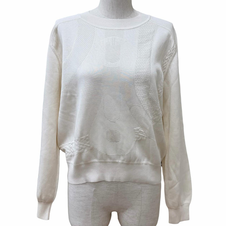 Excellent HERMES tops Coaching Crew Neck Long Sleeve T-Shirt silk 38 5E2657DD