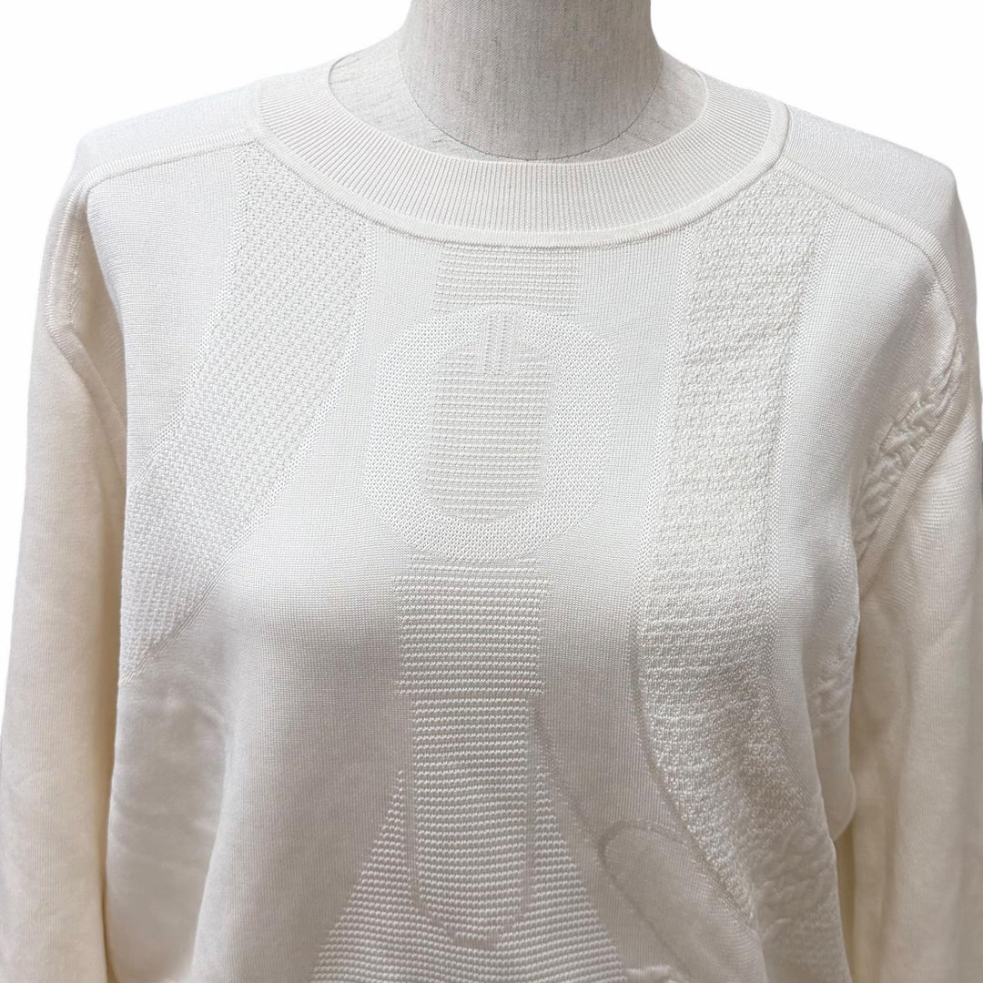 Excellent HERMES tops Coaching Crew Neck Long Sleeve T-Shirt silk 38 5E2657DD