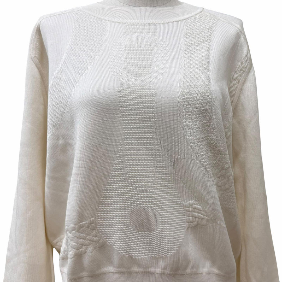 Excellent HERMES tops Coaching Crew Neck Long Sleeve T-Shirt silk 38 5E2657DD
