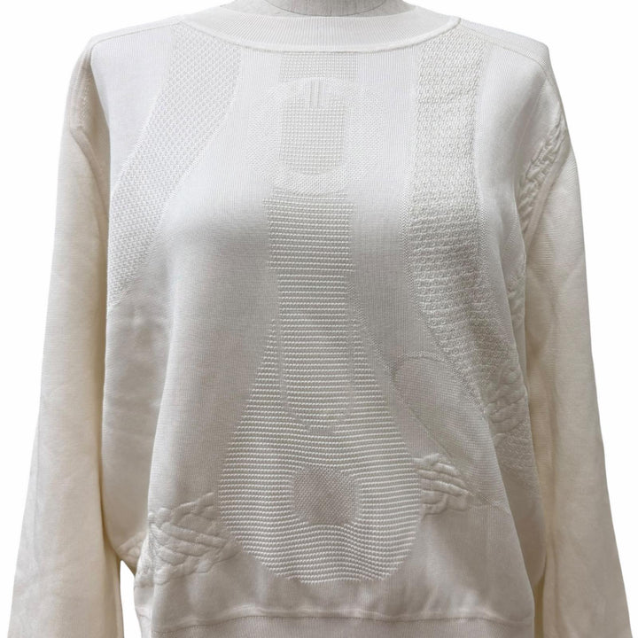 Excellent HERMES tops Coaching Crew Neck Long Sleeve T-Shirt silk 38 5E2657DD