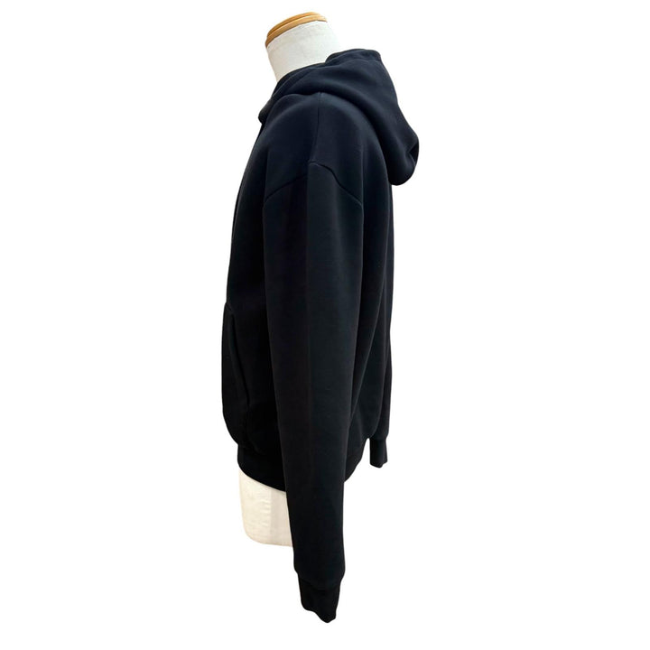 Great LOUIS VUITTON hoodie Embroidered Zip Jersey Hoodie black cotton mens M