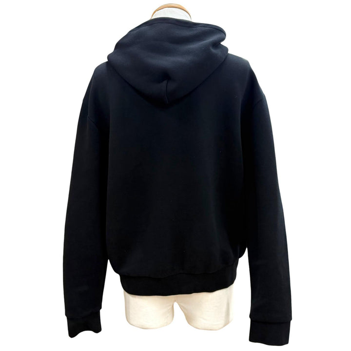 Great LOUIS VUITTON hoodie Embroidered Zip Jersey Hoodie black cotton mens M