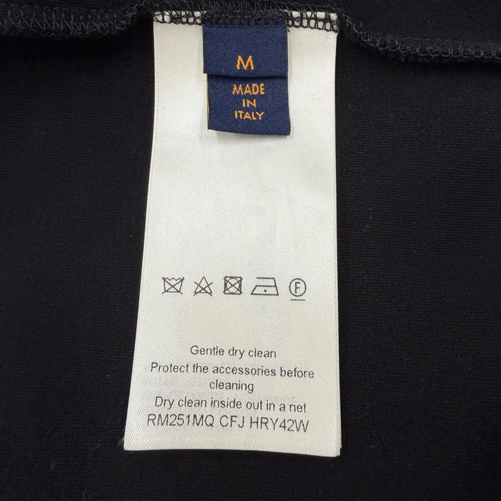 Great LOUIS VUITTON hoodie Embroidered Zip Jersey Hoodie black cotton mens M
