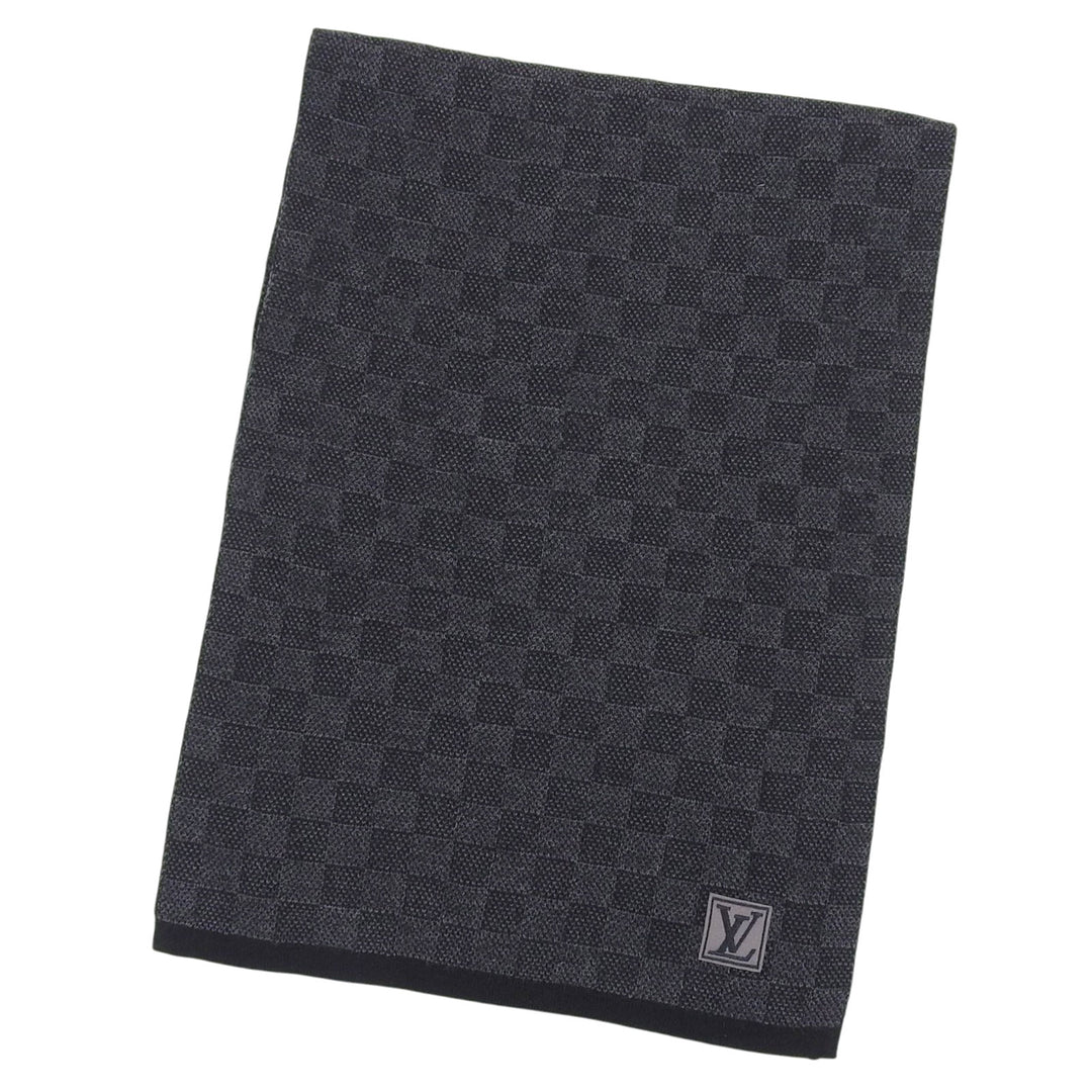 Excellent LOUIS VUITTON Scarf Escalp Petit Damier Graphite wool mens M70028