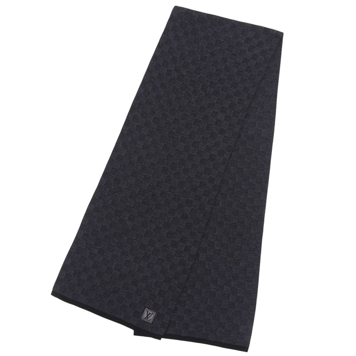 Excellent LOUIS VUITTON Scarf Escalp Petit Damier Graphite wool mens M70028