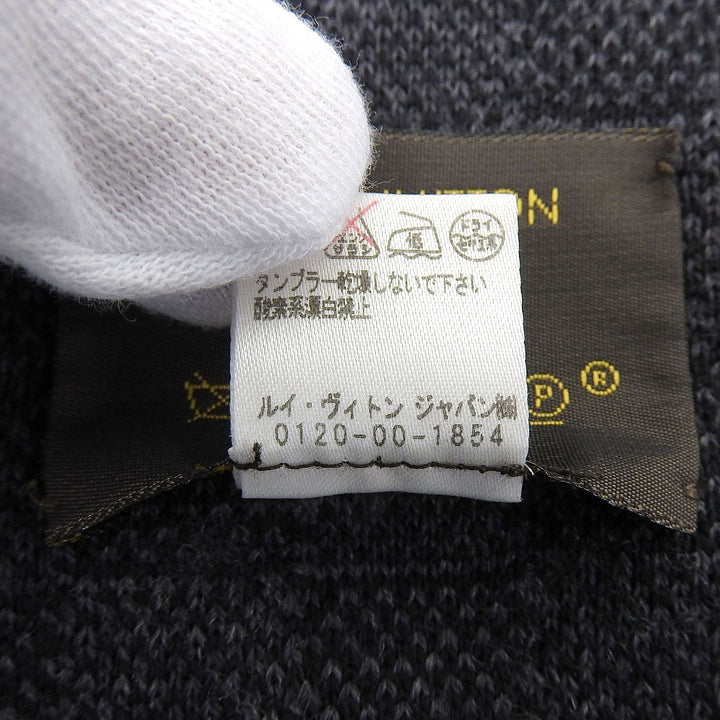 Excellent LOUIS VUITTON Scarf Escalp Petit Damier Graphite wool mens M70028