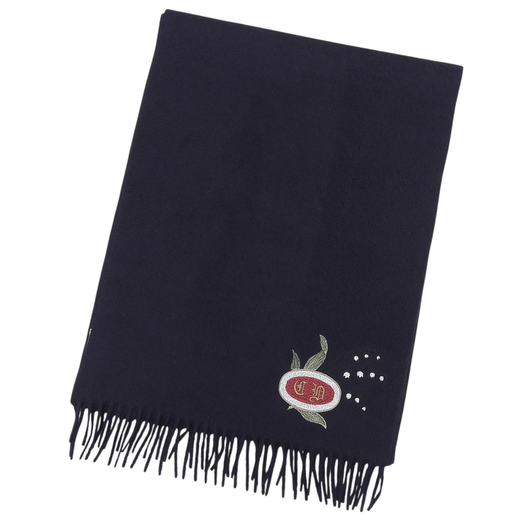Pristine DIOR Scarf CD logo embroidery with fringe cashmere 24E003A0740