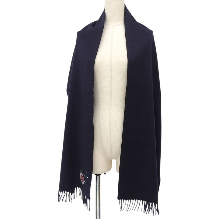 Pristine DIOR Scarf CD logo embroidery with fringe cashmere 24E003A0740