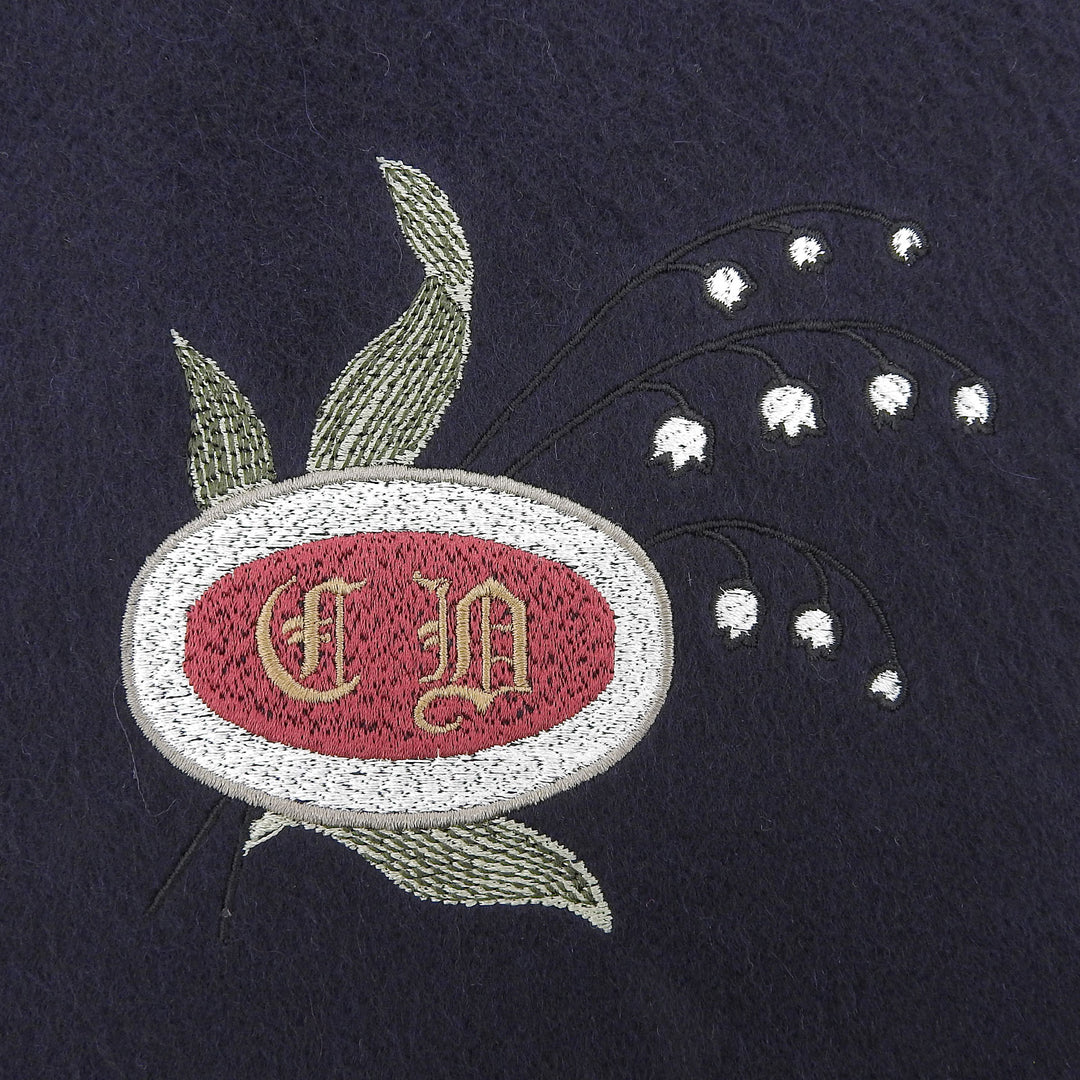 Pristine DIOR Scarf CD logo embroidery with fringe cashmere 24E003A0740