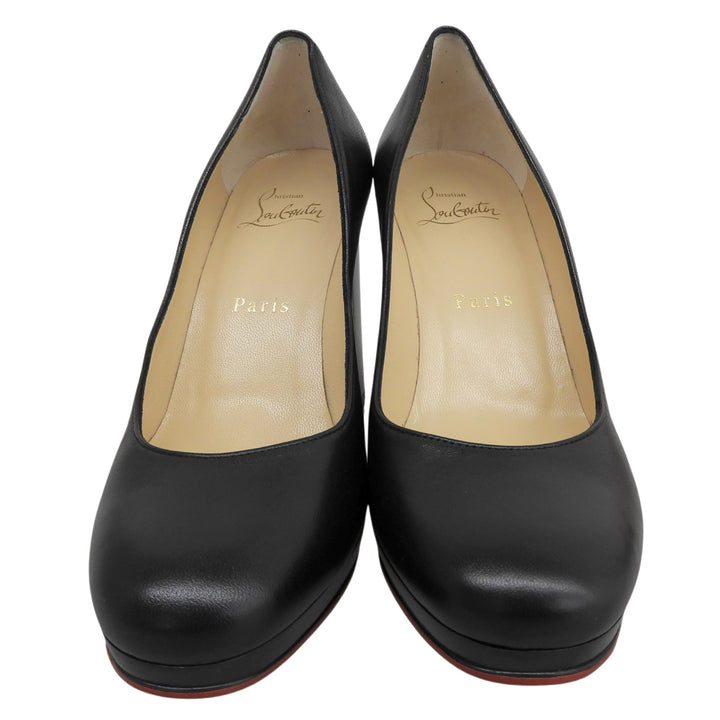 Excellent Christian Louboutin pumps Chunky heel black leather Women 36