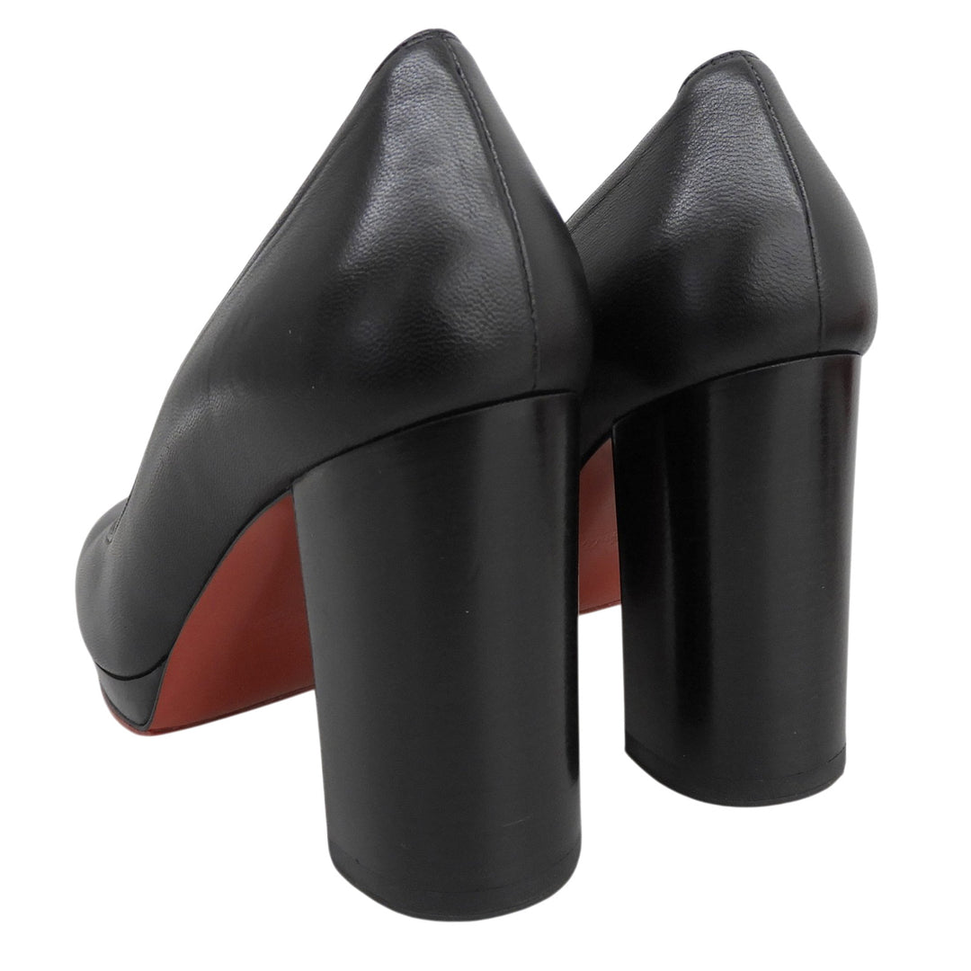 Excellent Christian Louboutin pumps Chunky heel black leather Women 36