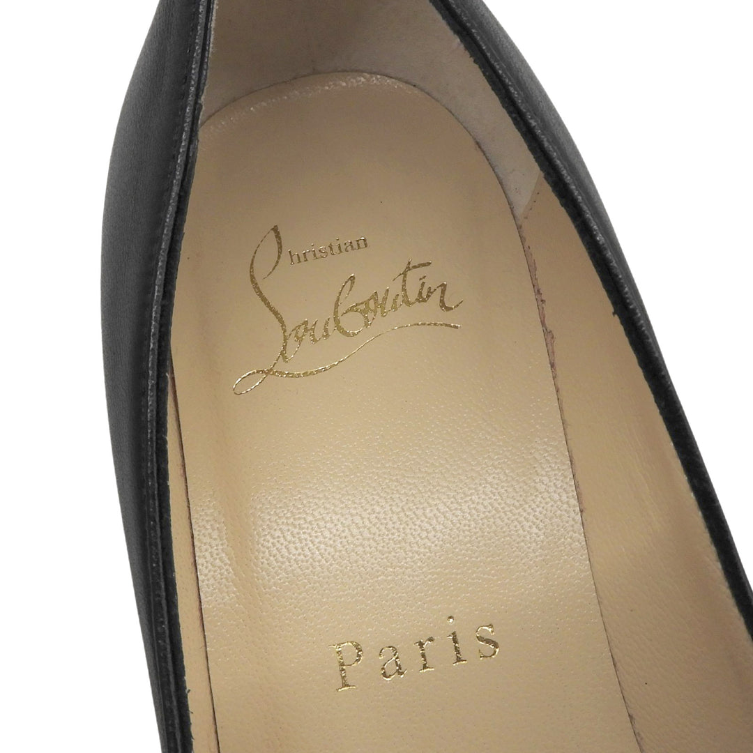 Excellent Christian Louboutin pumps Chunky heel black leather Women 36