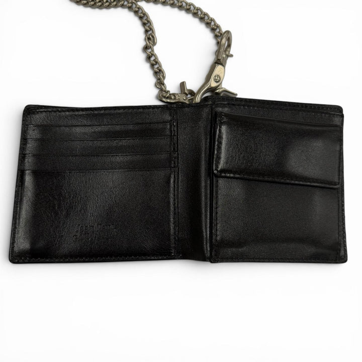 Excellent JEAN-PAUL GAULTIER Bifold Wallet black leather mens