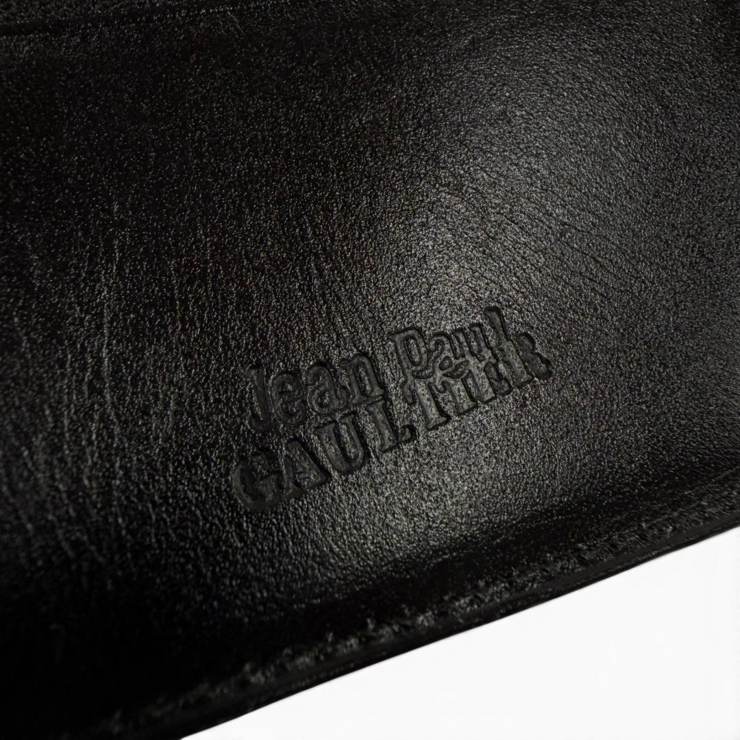 Excellent JEAN-PAUL GAULTIER Bifold Wallet black leather mens
