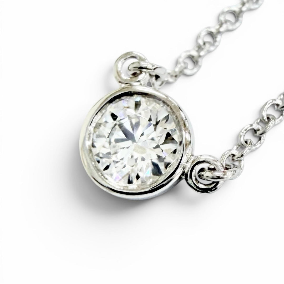 Great TIFFANY&Co. Necklace By the yard 1P Diamond Necklace around 0.18ct
