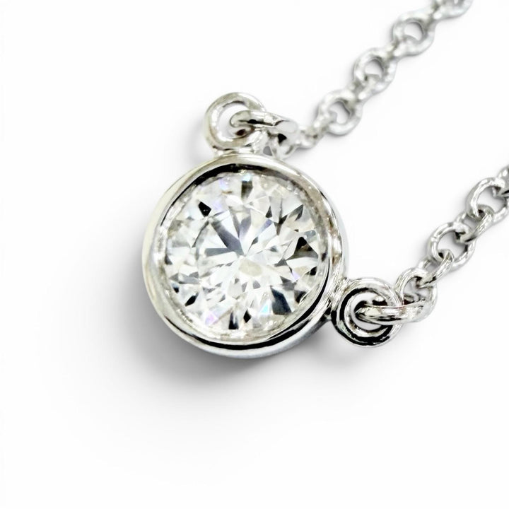 Great TIFFANY&Co. Necklace By the yard 1P Diamond Necklace around 0.18ct