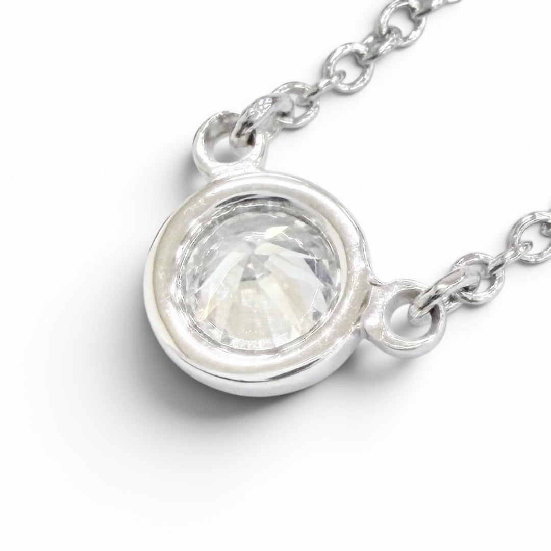 Great TIFFANY&Co. Necklace By the yard 1P Diamond Necklace around 0.18ct