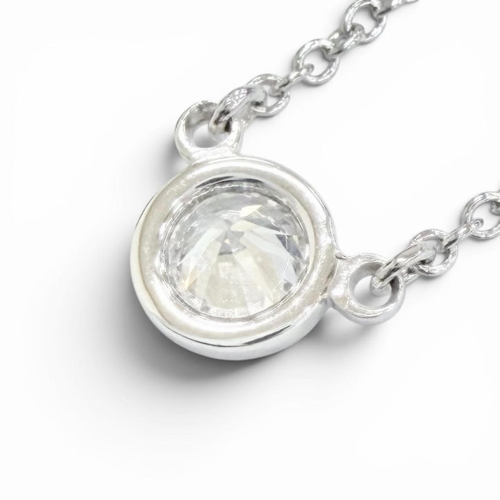 Great TIFFANY&Co. Necklace By the yard 1P Diamond Necklace around 0.18ct