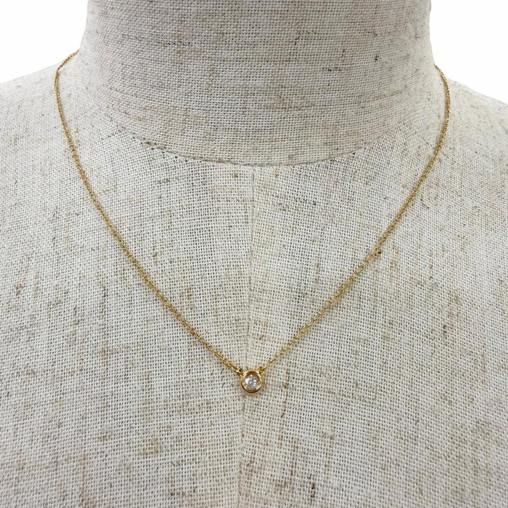 Great TIFFANY&Co. by the Yard Single Diamond Pendant Yellow Gold 750 Women