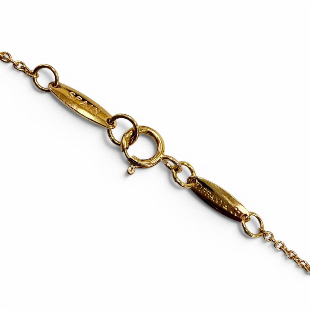 Great TIFFANY&Co. by the Yard Single Diamond Pendant Yellow Gold 750 Women