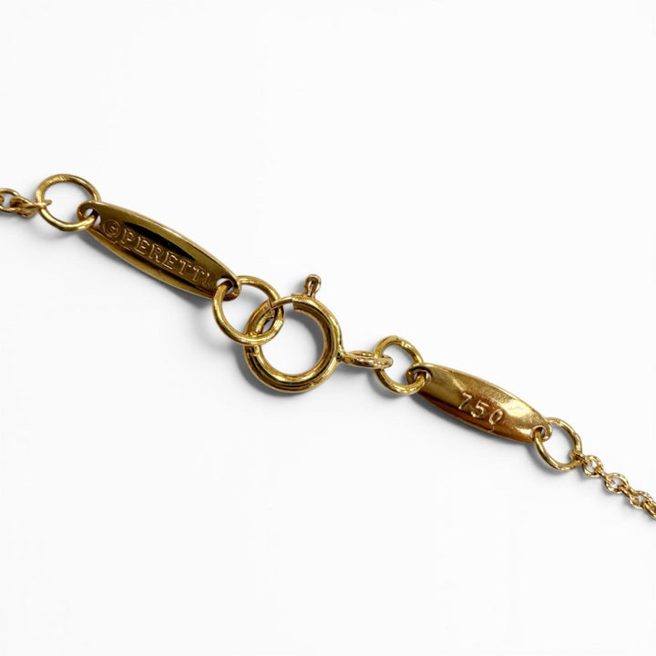Great TIFFANY&Co. by the Yard Single Diamond Pendant Yellow Gold 750 Women