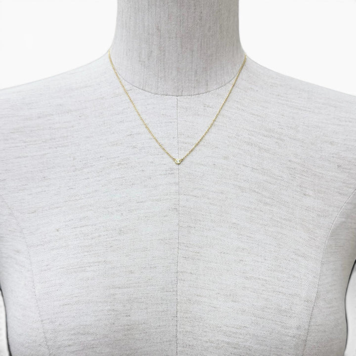 Great TIFFANY&Co. Necklace By the Yard 1P Diamond Necklace Yellow Gold AU750