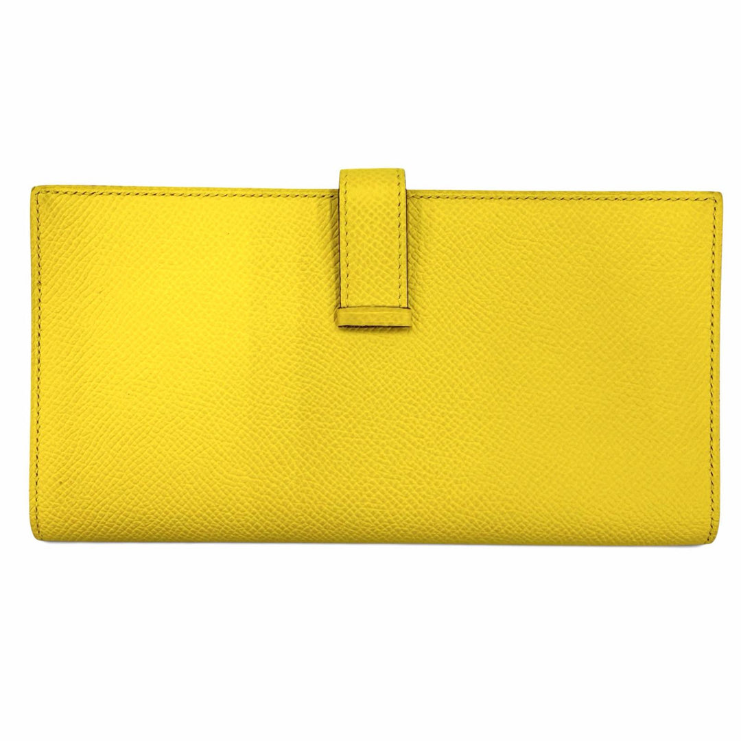 Great HERMES Purse Beansufla Long wallet Epsom Leather Women