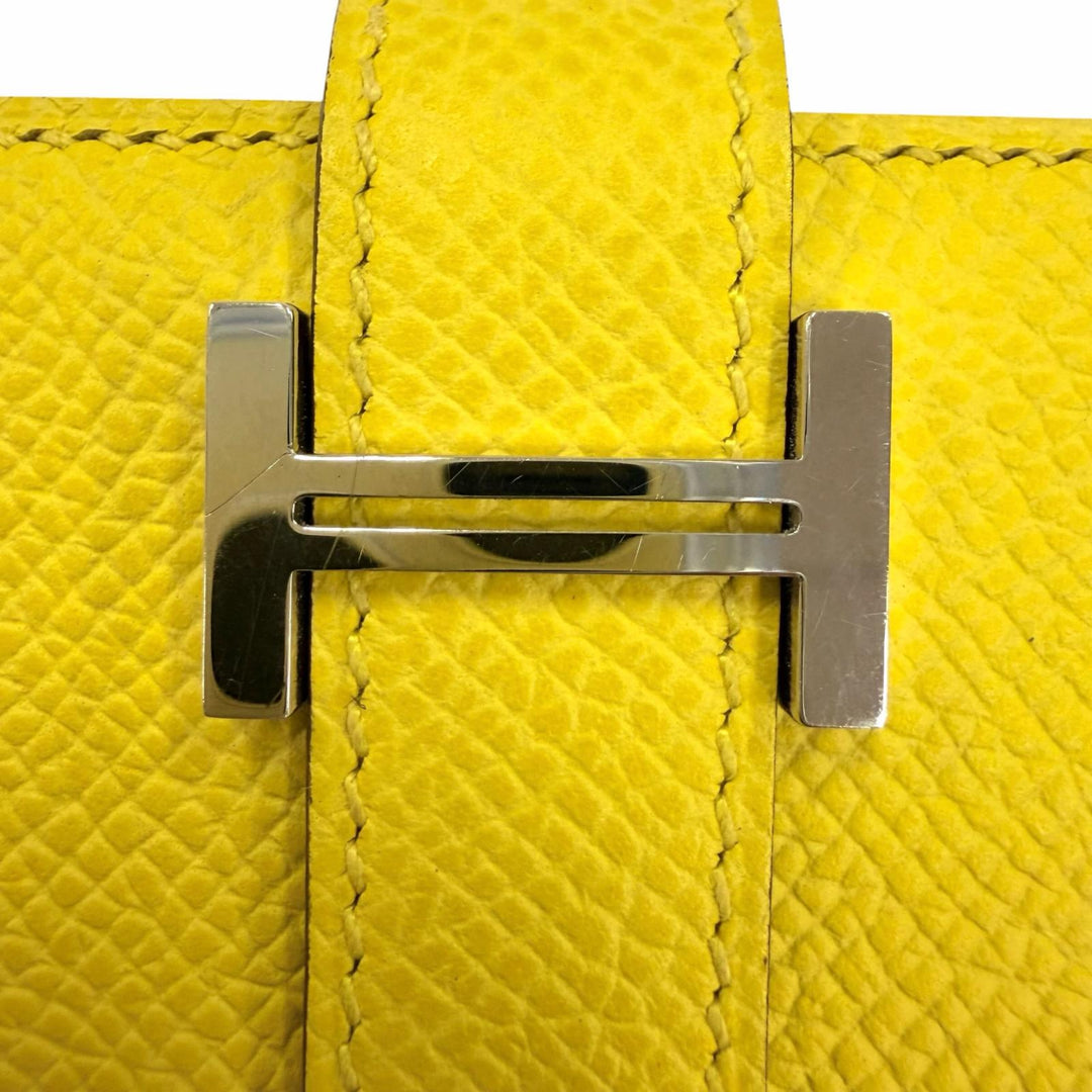 Great HERMES Purse Beansufla Long wallet Epsom Leather Women