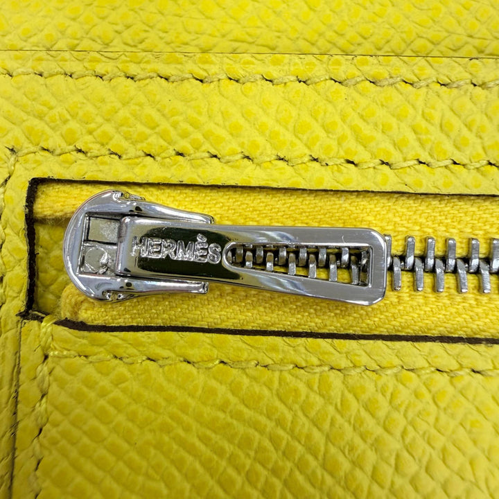 Great HERMES Purse Beansufla Long wallet Epsom Leather Women