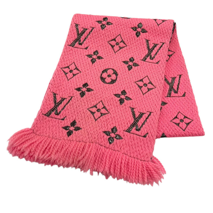 Very Good LOUIS VUITTON Scarf Escalp Logo Mania Shine Virgin wool Women M76070