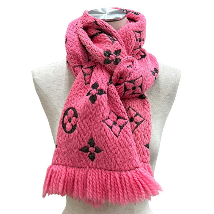 Very Good LOUIS VUITTON Scarf Escalp Logo Mania Shine Virgin wool Women M76070