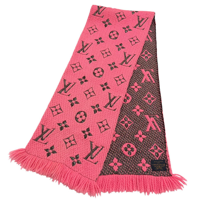 Very Good LOUIS VUITTON Scarf Escalp Logo Mania Shine Virgin wool Women M76070