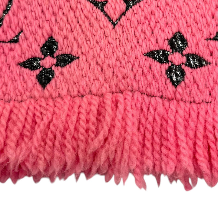 Very Good LOUIS VUITTON Scarf Escalp Logo Mania Shine Virgin wool Women M76070