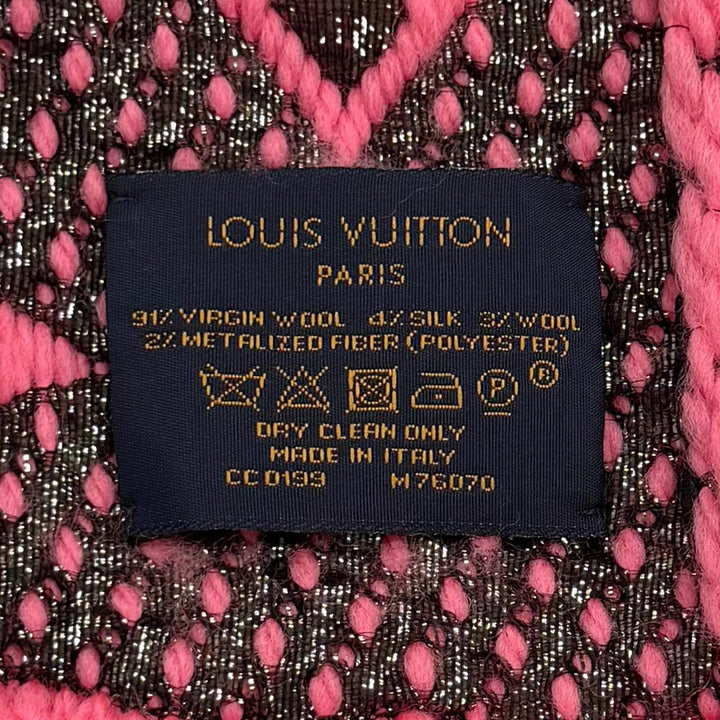 Very Good LOUIS VUITTON Scarf Escalp Logo Mania Shine Virgin wool Women M76070