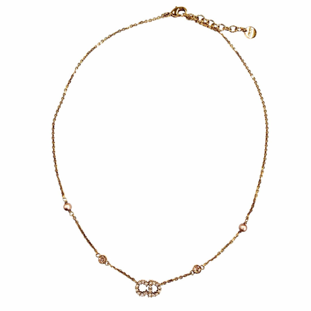 Excellent Christian Dior Clair D Lune Necklace Claire D Lune Rhinestone Pearl