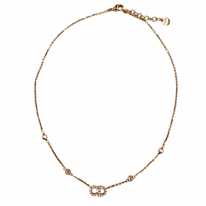 Excellent Christian Dior Clair D Lune Necklace Claire D Lune Rhinestone Pearl